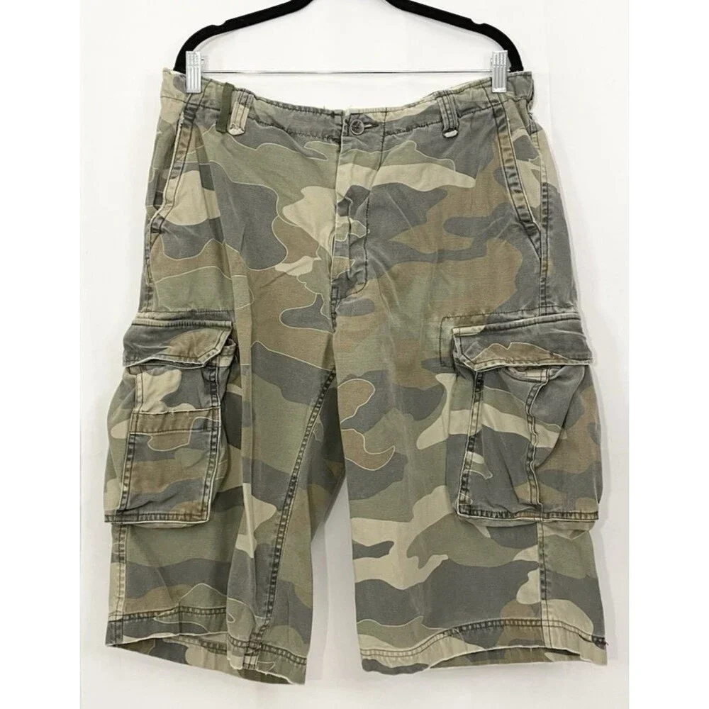 Urban Pipeline Up Cargo Shorts 36 35” Pockets Camo Camouflage Outdoor LONG - Picture 1 of 6